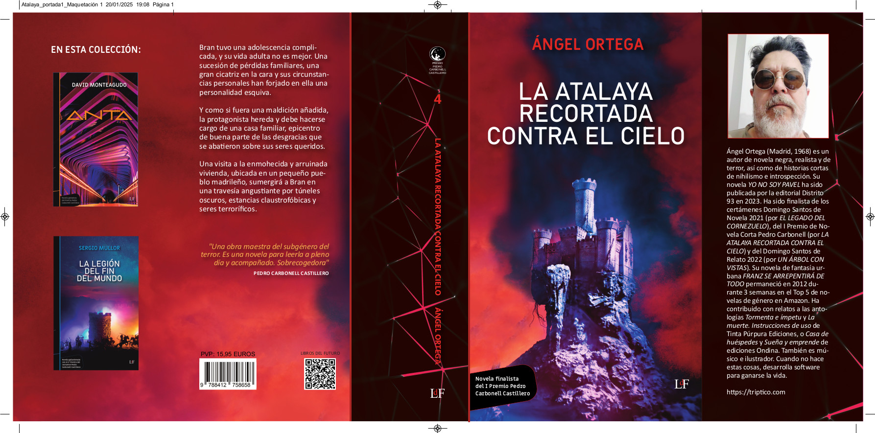 Portada y contraportada de LA ATALAYA RECORTADA CONTRA EL CIELO