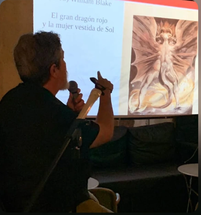 Yo, hablando sobre las visiones de William Blake sobre el libro de las Revelaciones